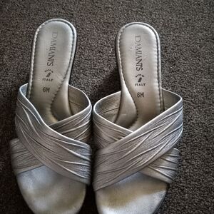 Damianis Made In Italy  Silver Women's Sandals Sz 6